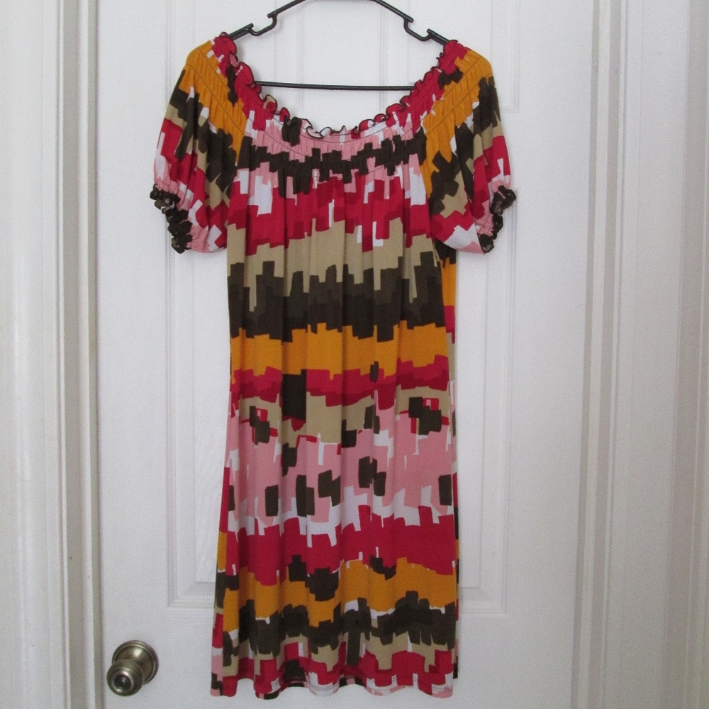 Knit Midi Dress Off Shoulder Blu Sage  Large